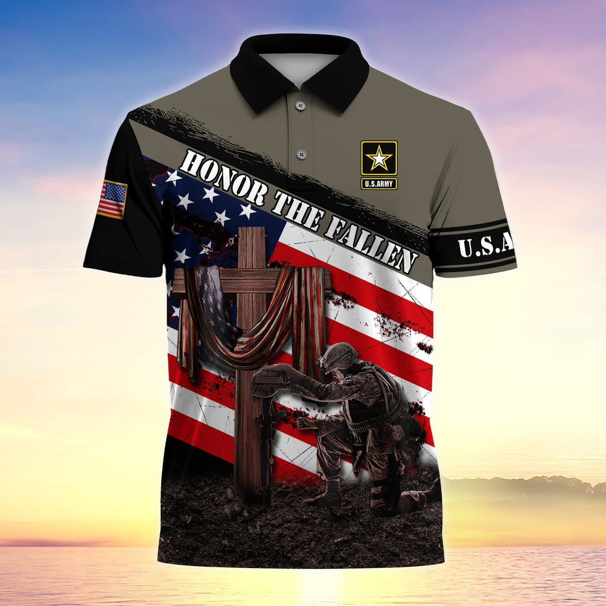 BJ Premium U.S Multiple Service Veteran Polo Shirt