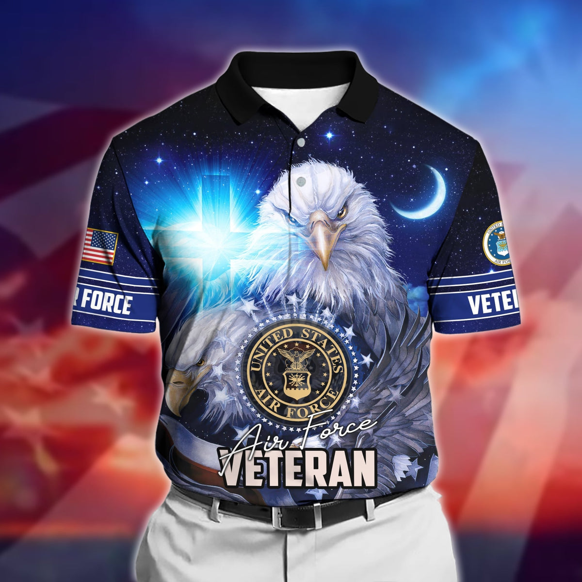 BJ Premium U.S Multiple Service Veteran Polo Shirt