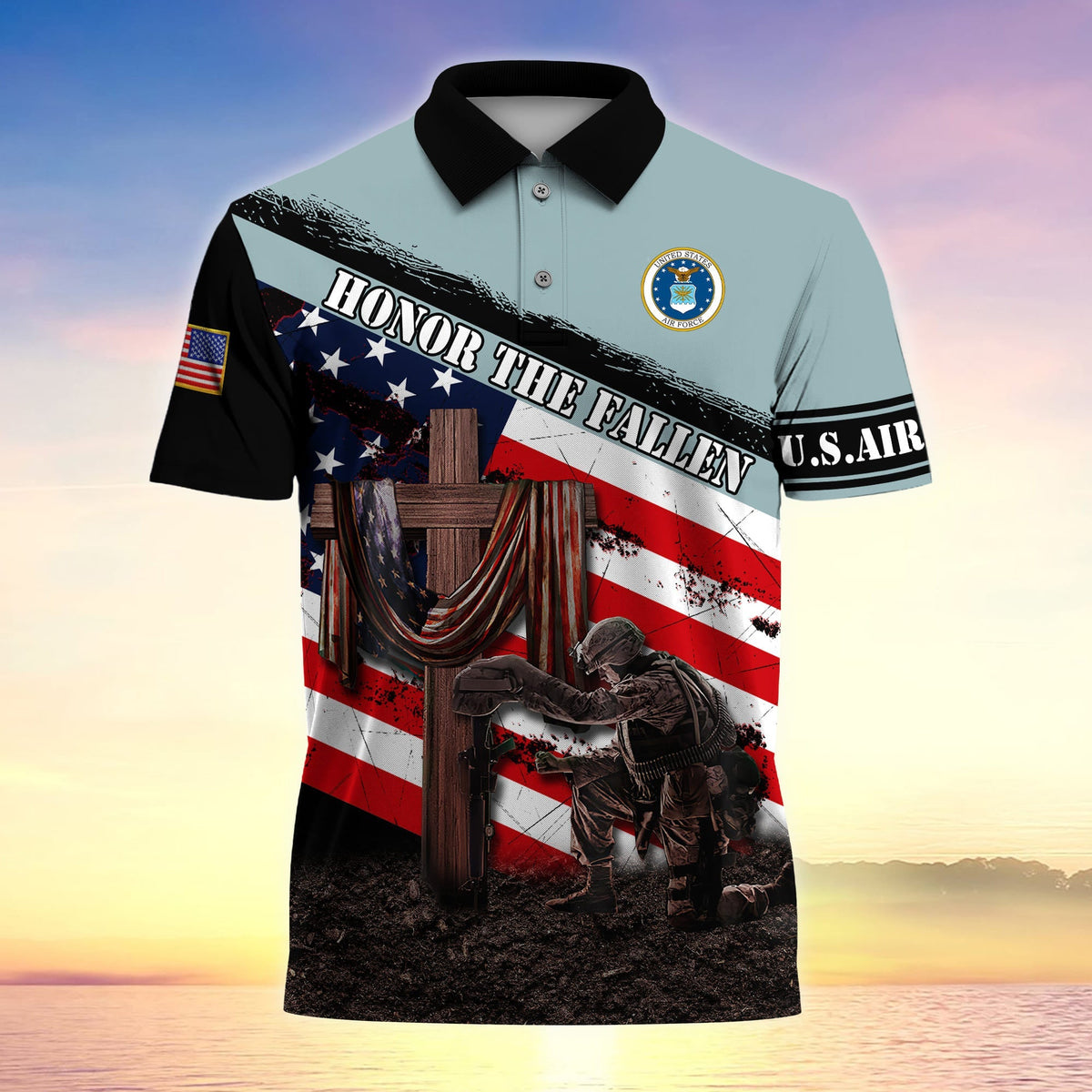 BJ Premium U.S Multiple Service Veteran Polo Shirt