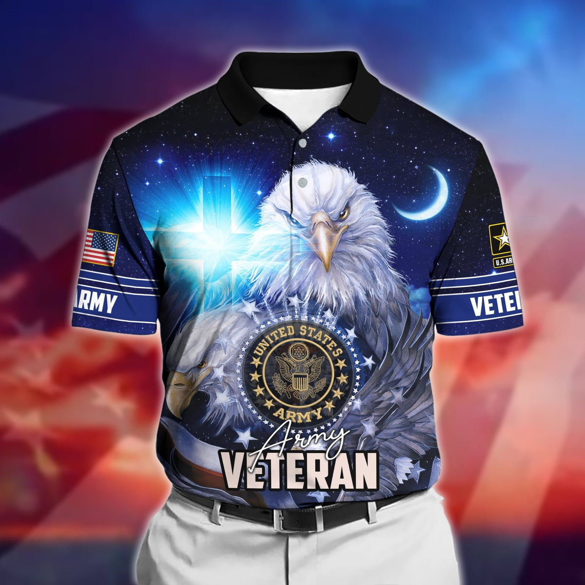 BJ Premium U.S Multiple Service Veteran Polo Shirt