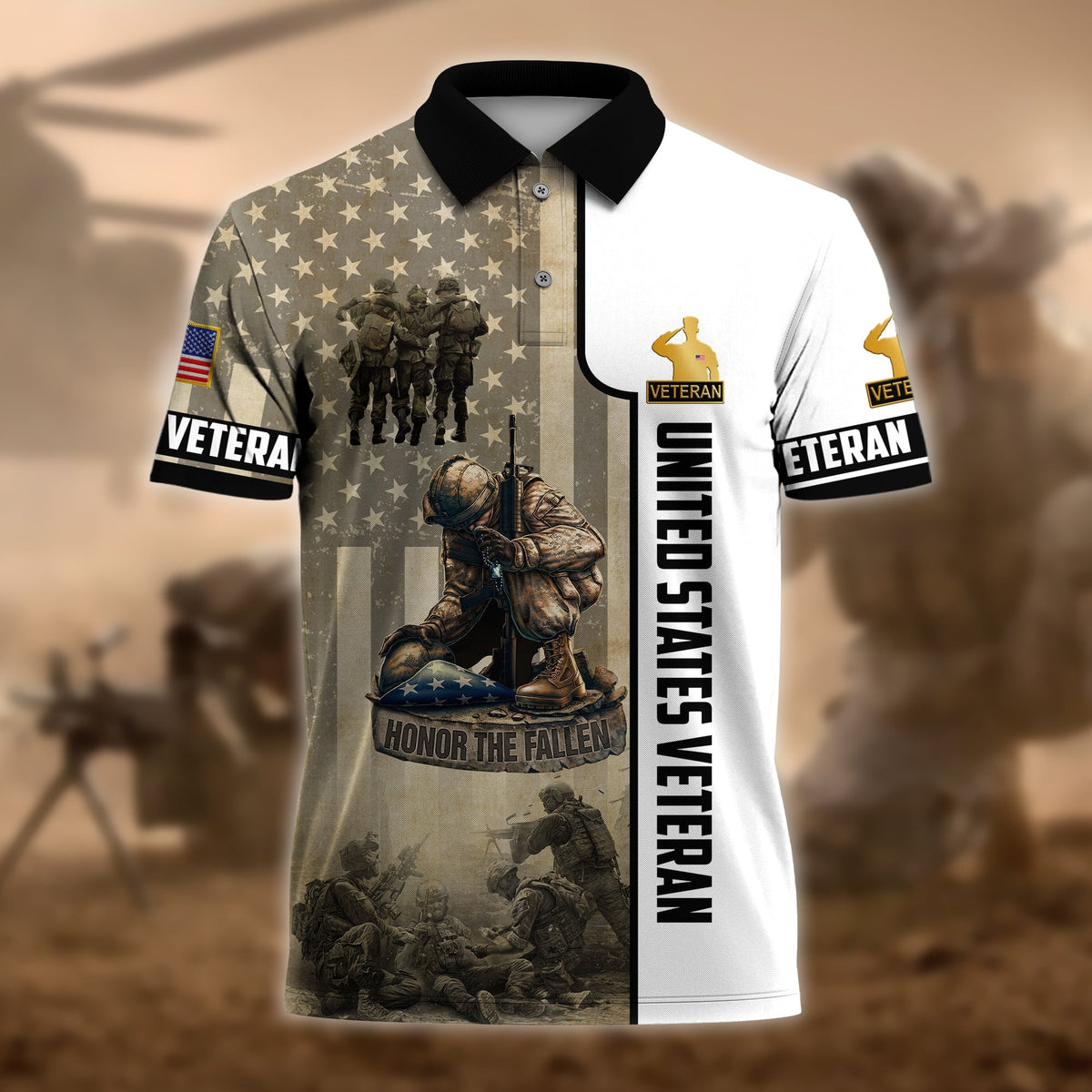 BJ Premium U.S Multiple Service Veteran Polo Shirt