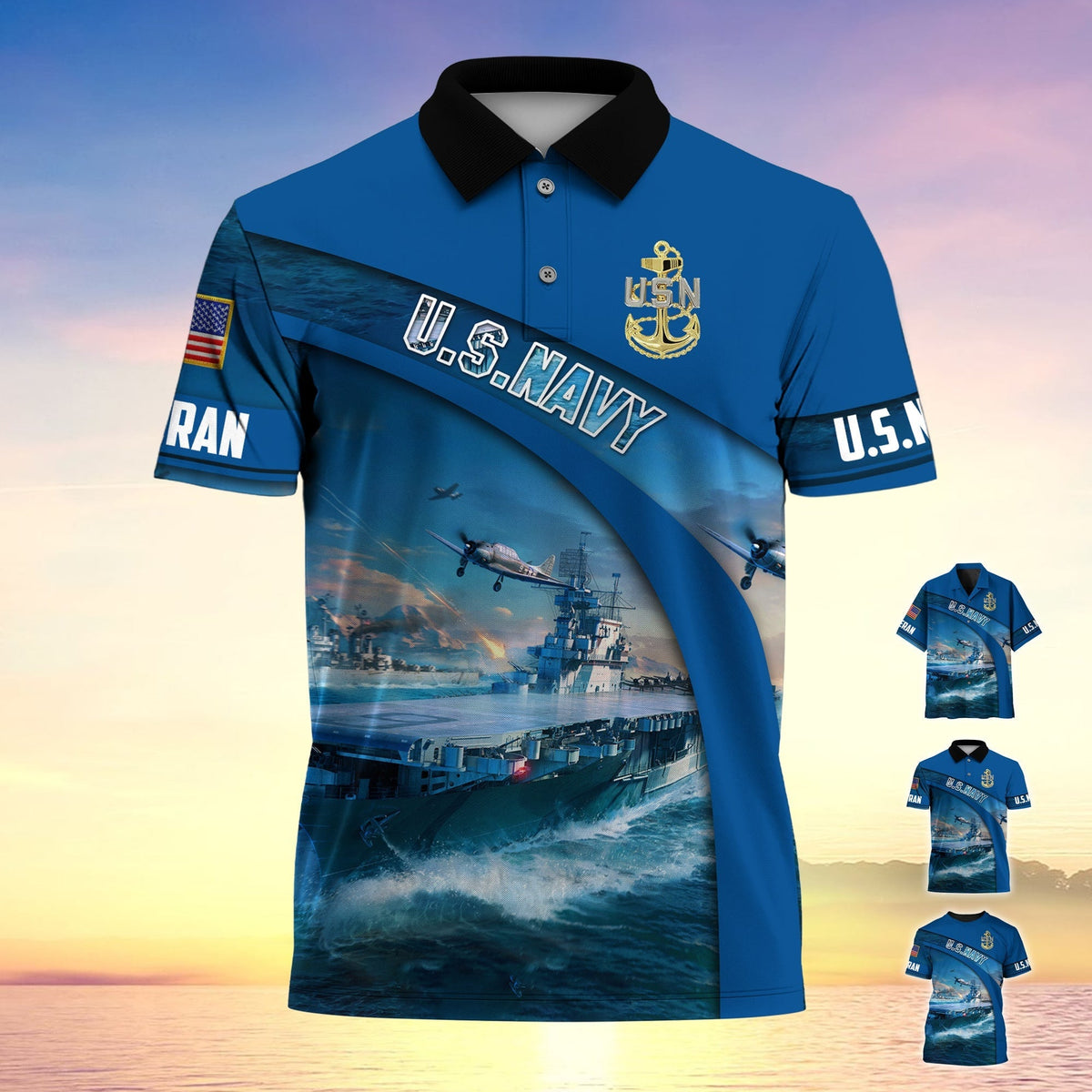 BJ Premium U.S Navy Veteran Polo Shirt