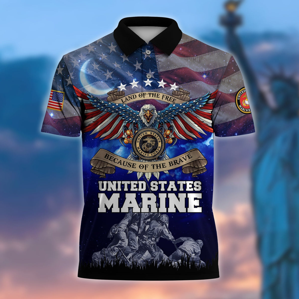 BJ Premium U.S Multiple Service Veteran Polo Shirt