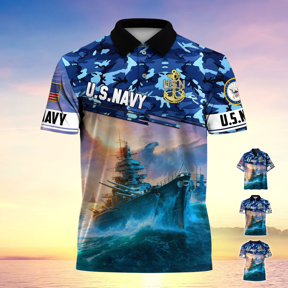 BJ Premium U.S Navy Veteran Polo Shirt