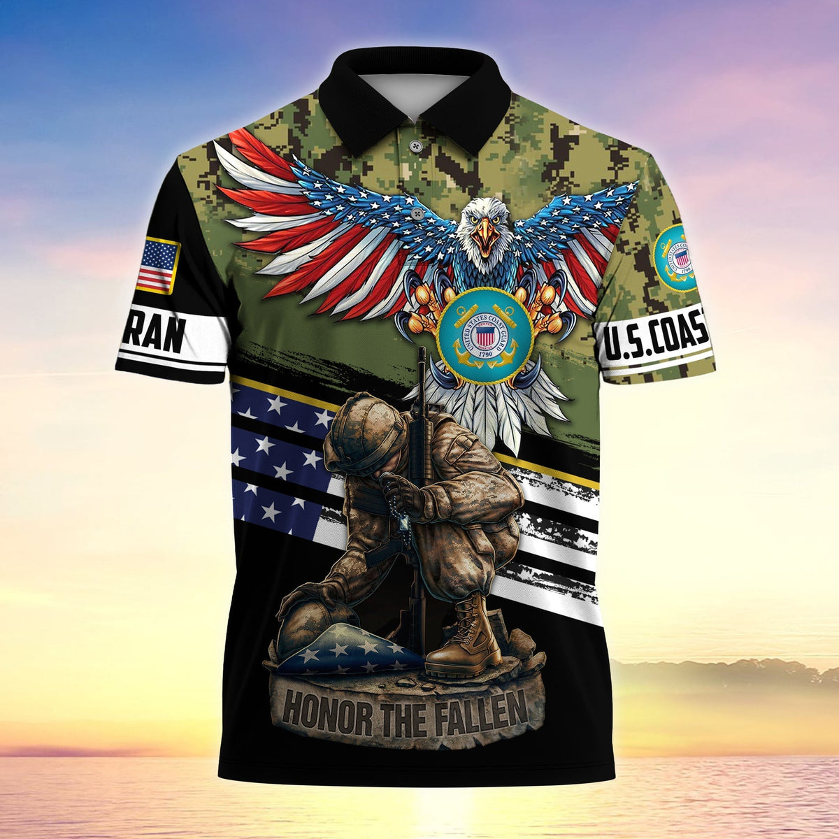 BJ Premium U.S Multiple Service Veteran Polo Shirt