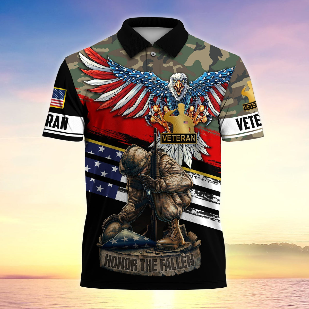 BJ Premium U.S Multiple Service Veteran Polo Shirt