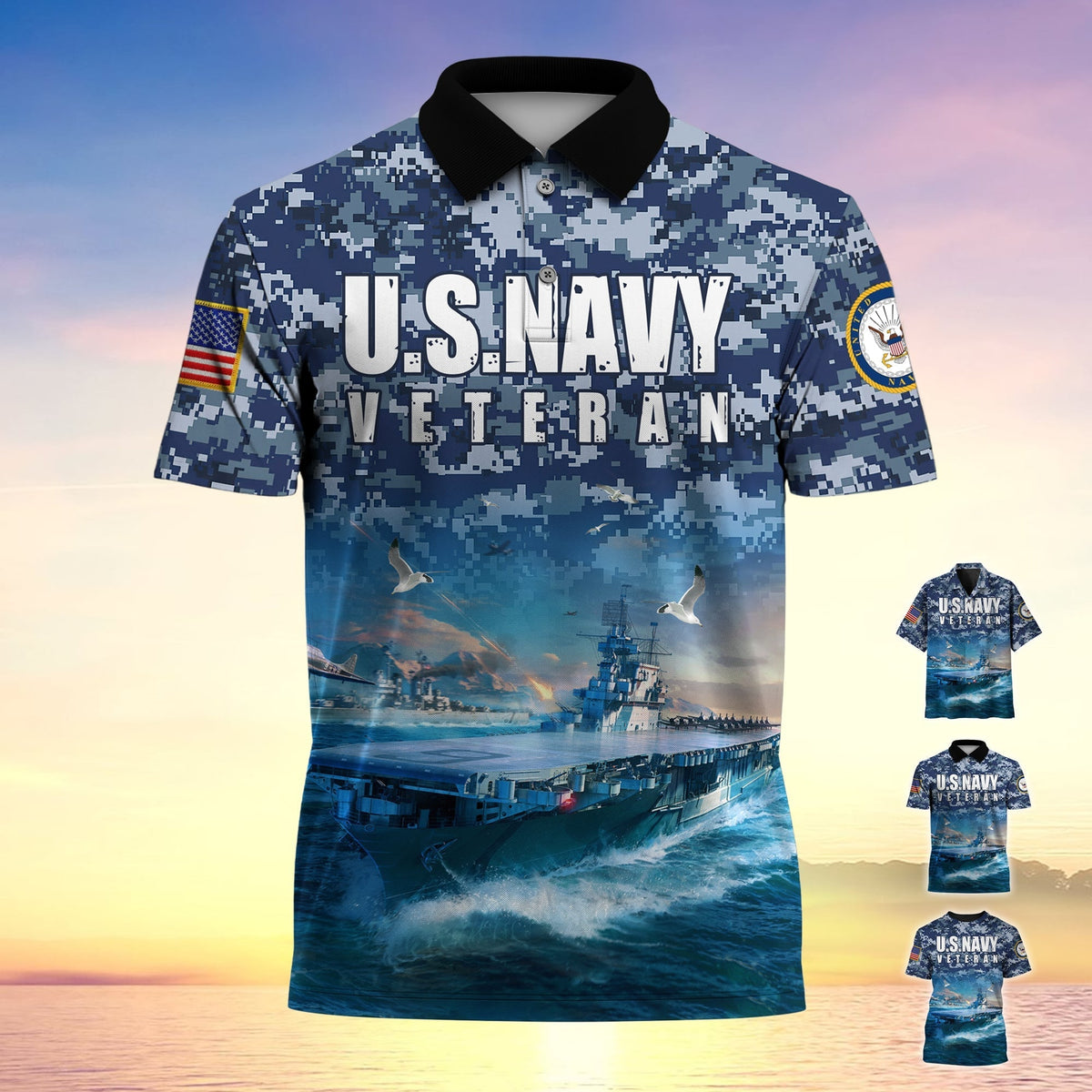 BJ Premium U.S Navy Veteran Polo Shirt