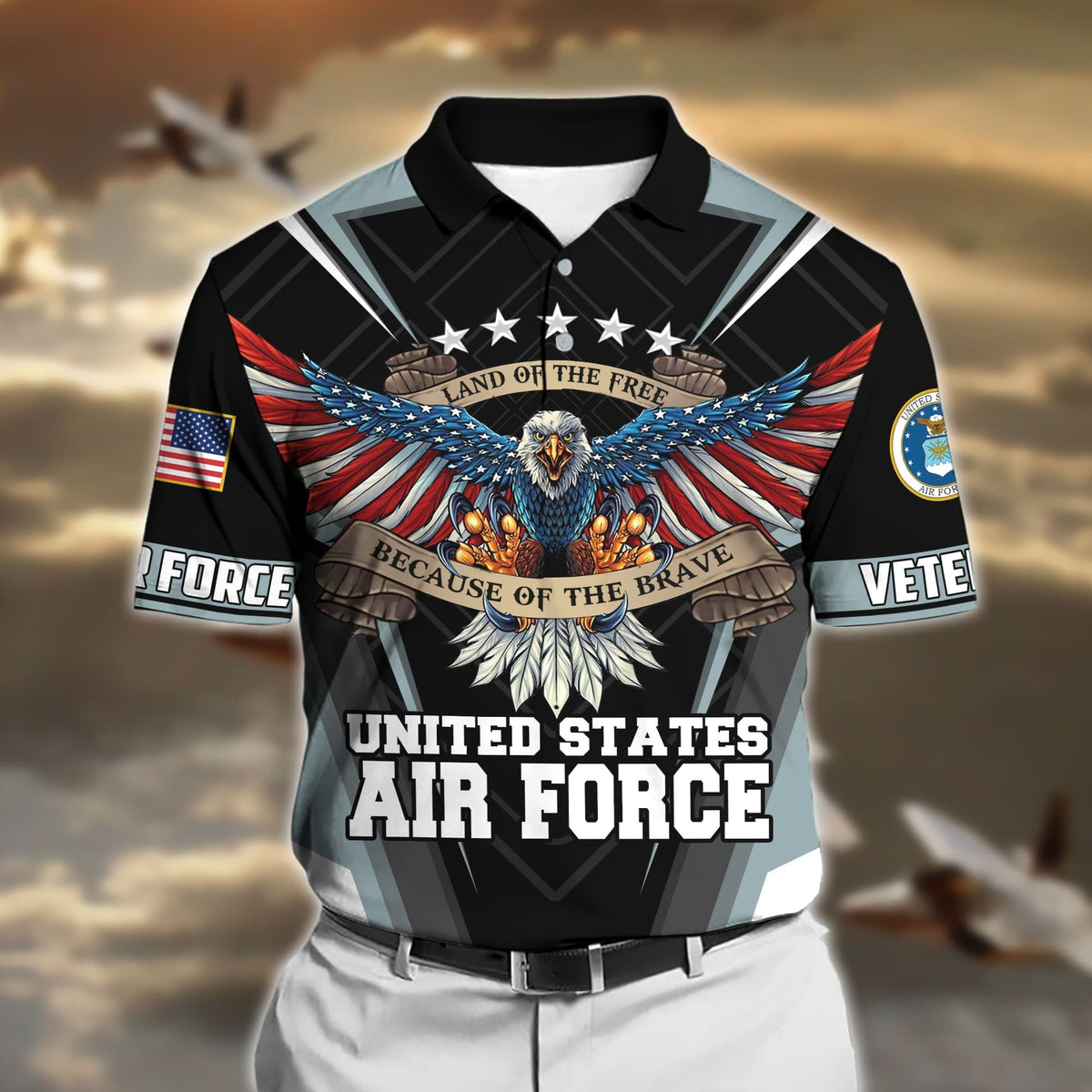 BJ Premium U.S Multiple Service Veteran Polo Shirt