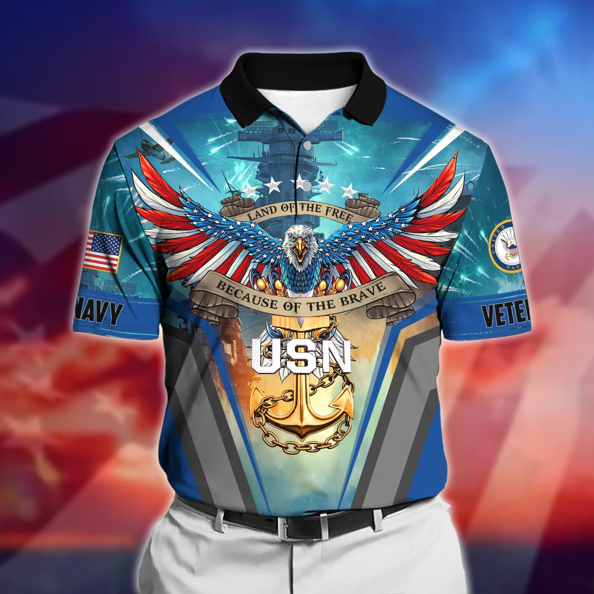 BJ Premium U.S. Navy Veteran Polo Shirt