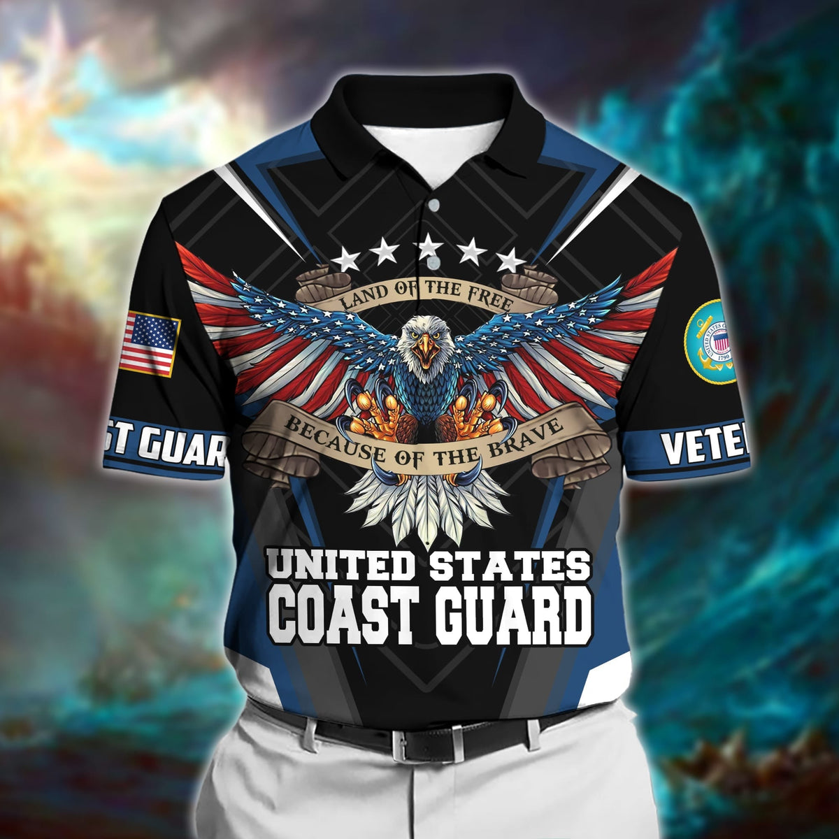 BJ Premium U.S Multiple Service Veteran Polo Shirt