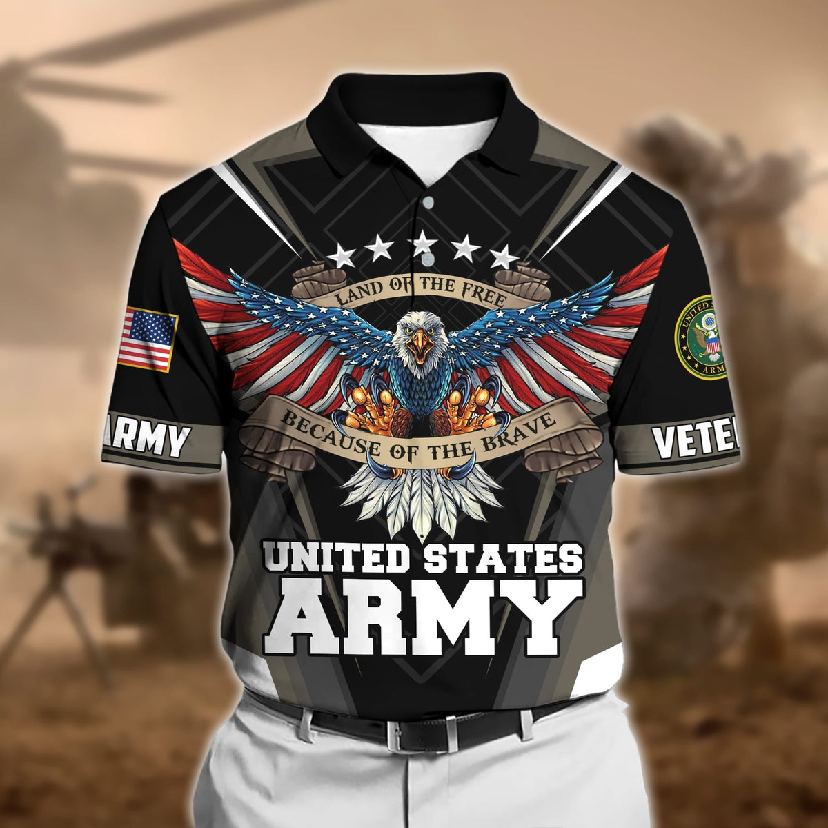 BJ Premium U.S Multiple Service Veteran Polo Shirt