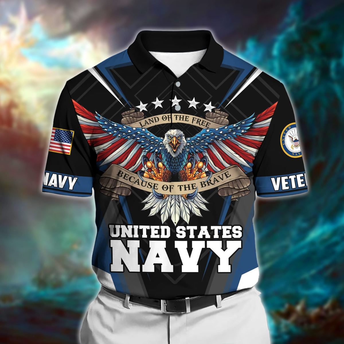 BJ Premium U.S Multiple Service Veteran Polo Shirt