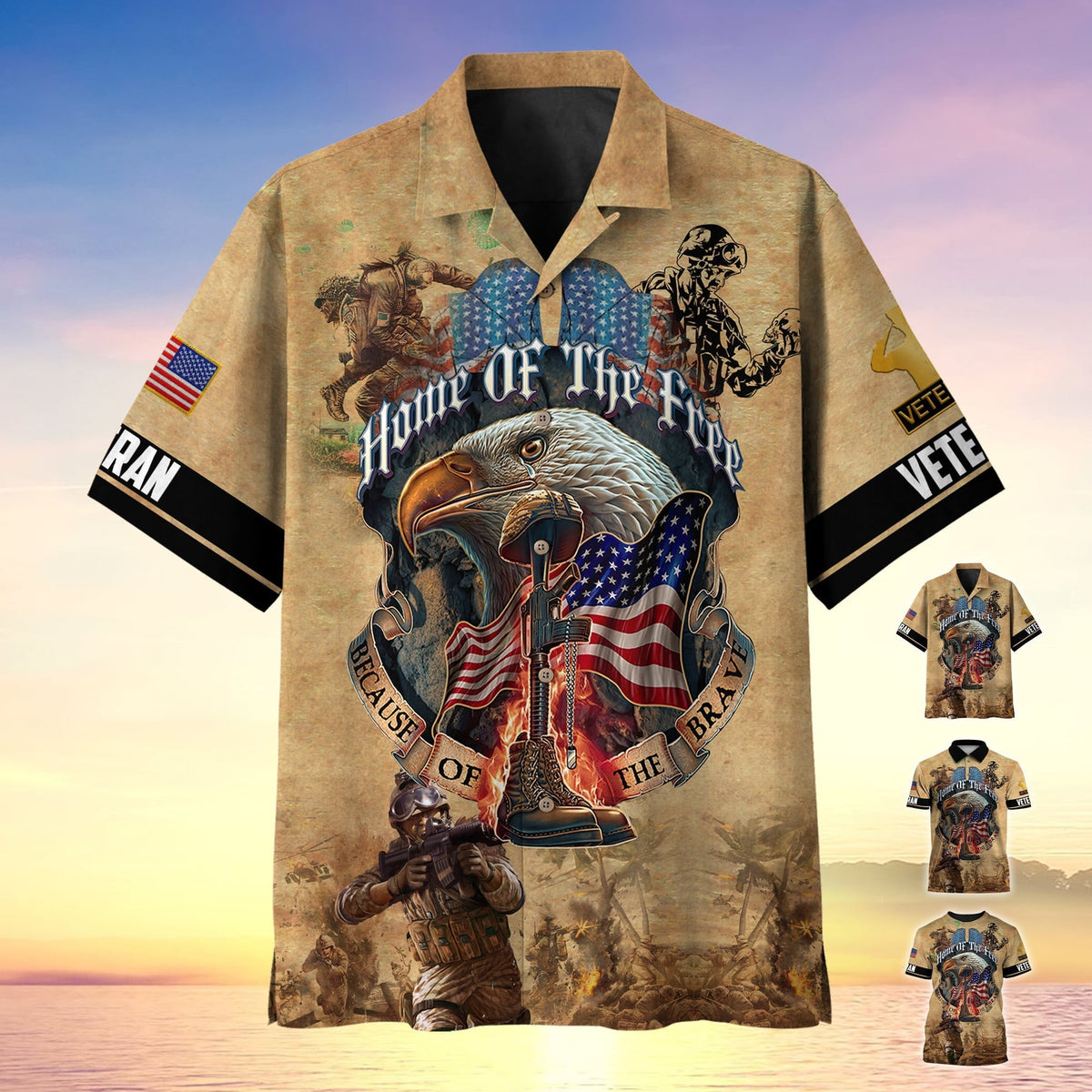 BJ Premium Home Of The Free Because Of The Brave Polo Shirt