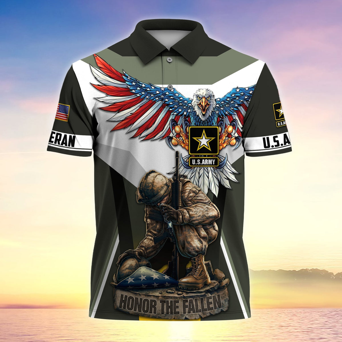BJ Premium U.S Multiple Service Veteran Polo Shirt