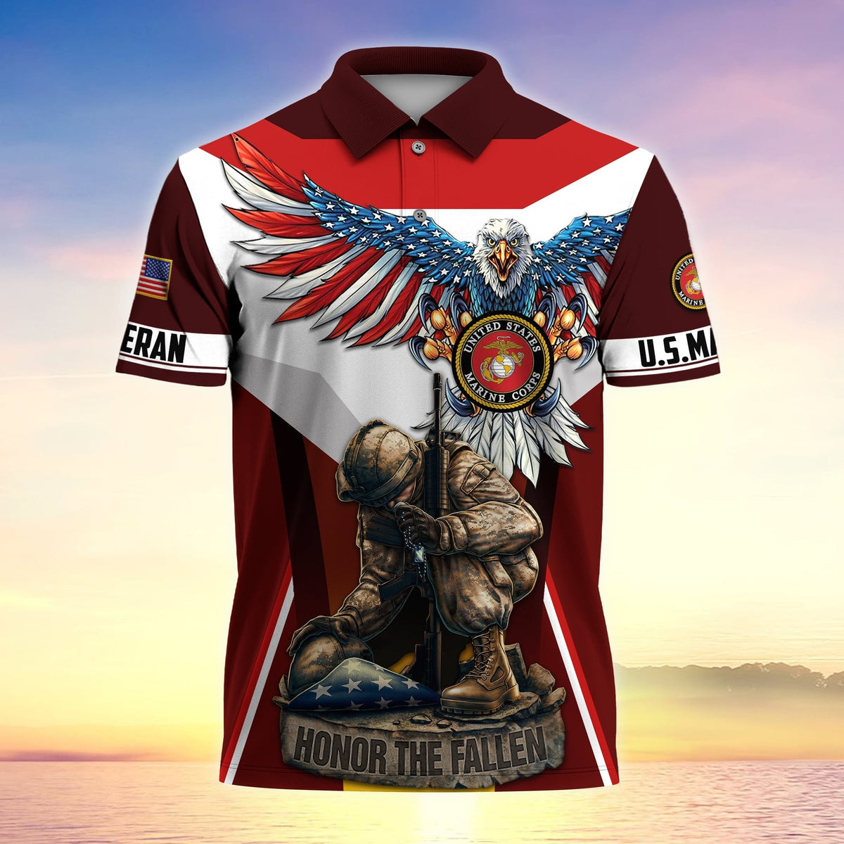 BJ Premium U.S Multiple Service Veteran Polo Shirt