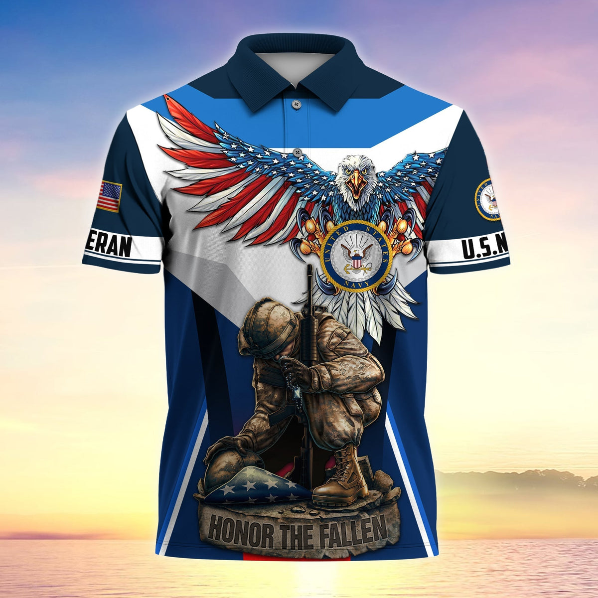 BJ Premium U.S Multiple Service Veteran Polo Shirt