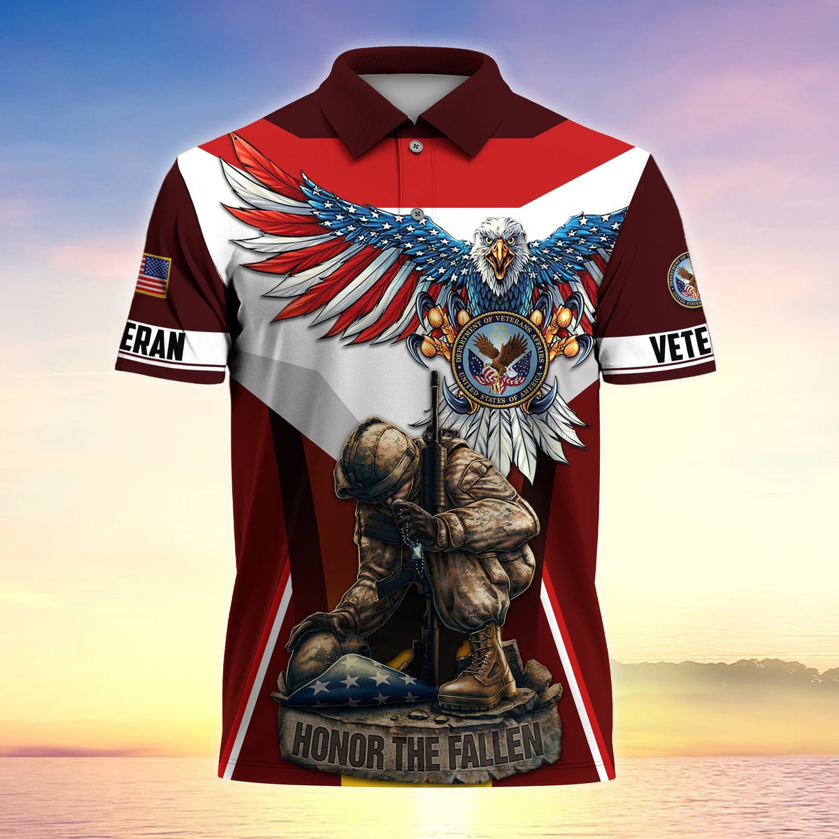BJ Premium U.S Multiple Service Veteran Polo Shirt