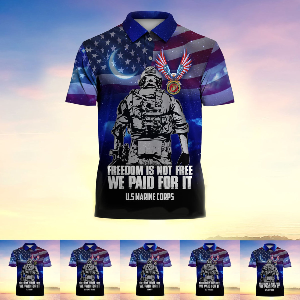 BJ Freedom Is Not Free We Paid For It Premium Polo Shirt