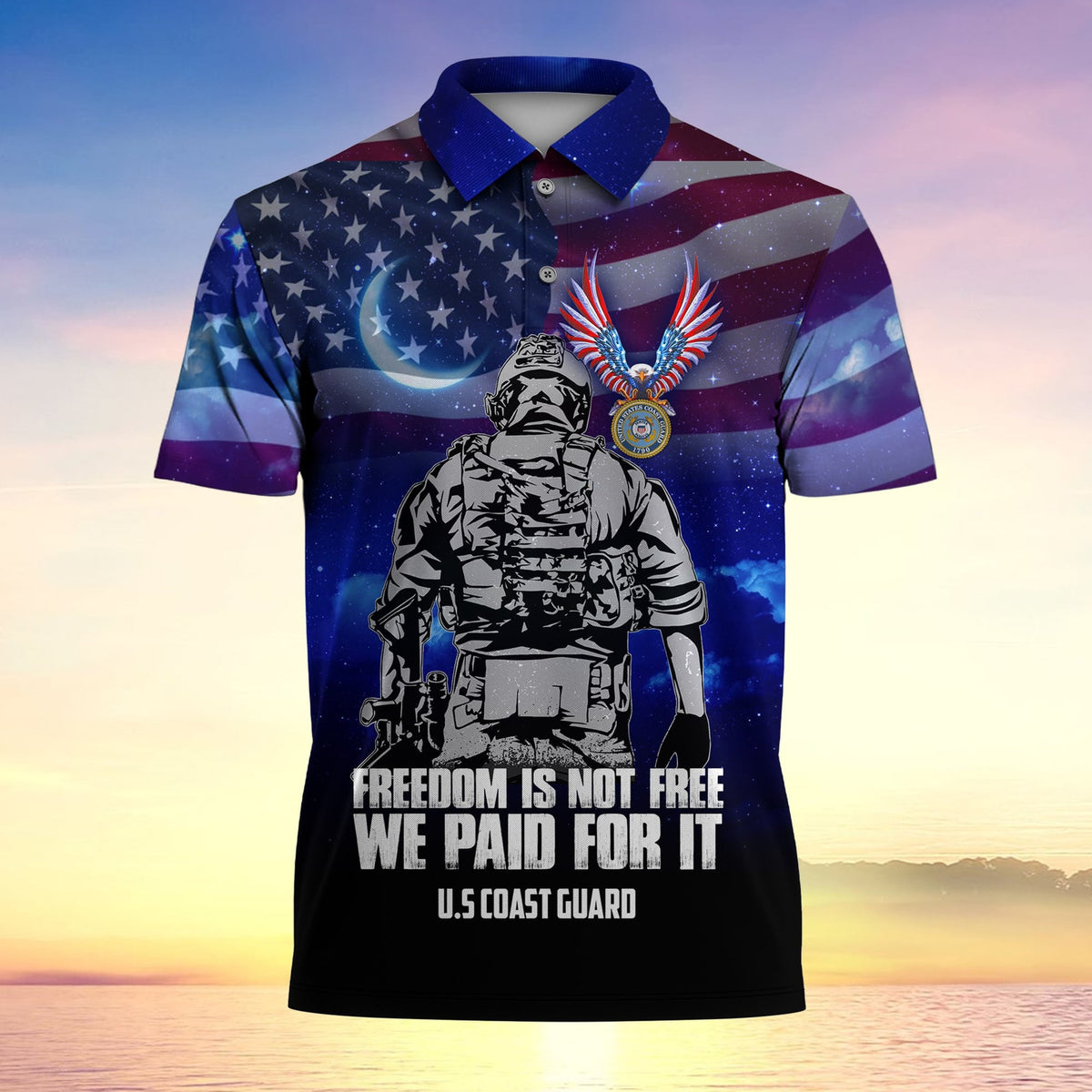 BJ Freedom Is Not Free We Paid For It Premium Polo Shirt