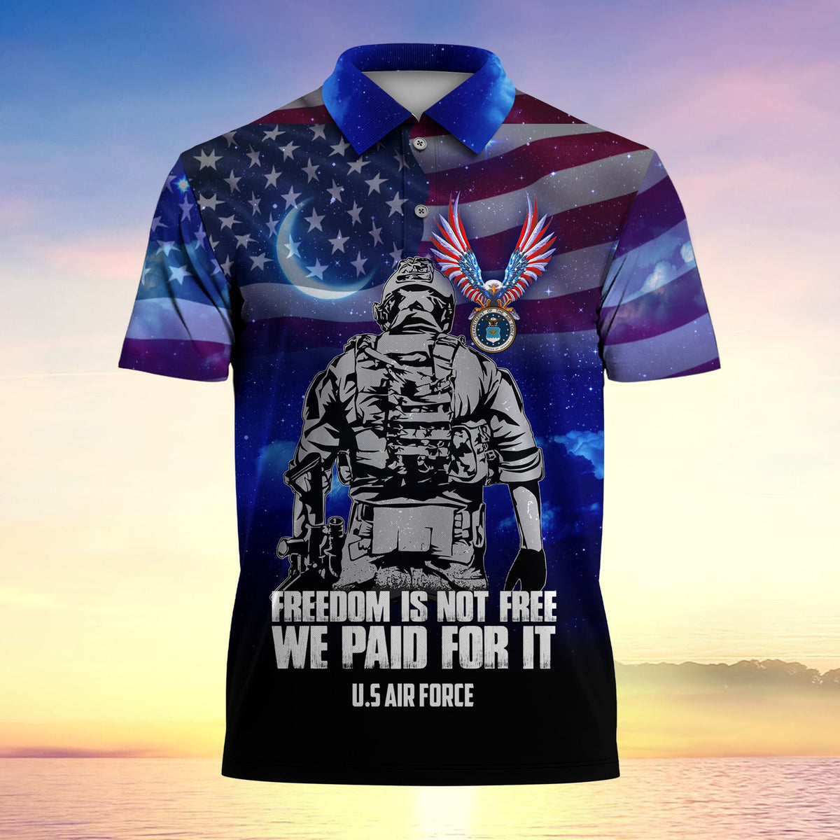 BJ Freedom Is Not Free We Paid For It Premium Polo Shirt
