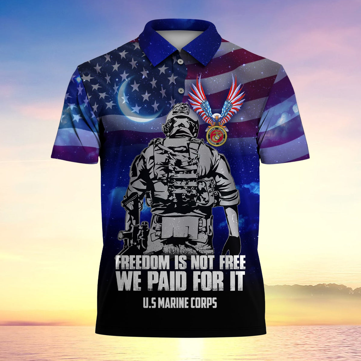 BJ Freedom Is Not Free We Paid For It Premium Polo Shirt