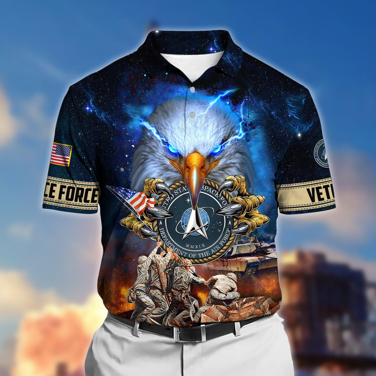 BJ Premium Honor The Fallen US Veteran Polo Shirt