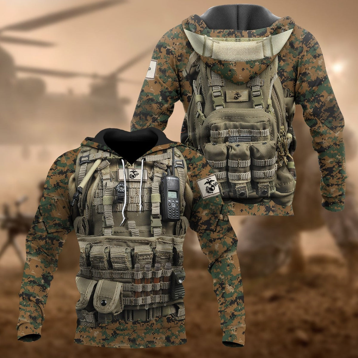 BJ Unique Multiple Service Veteran Hoodie
