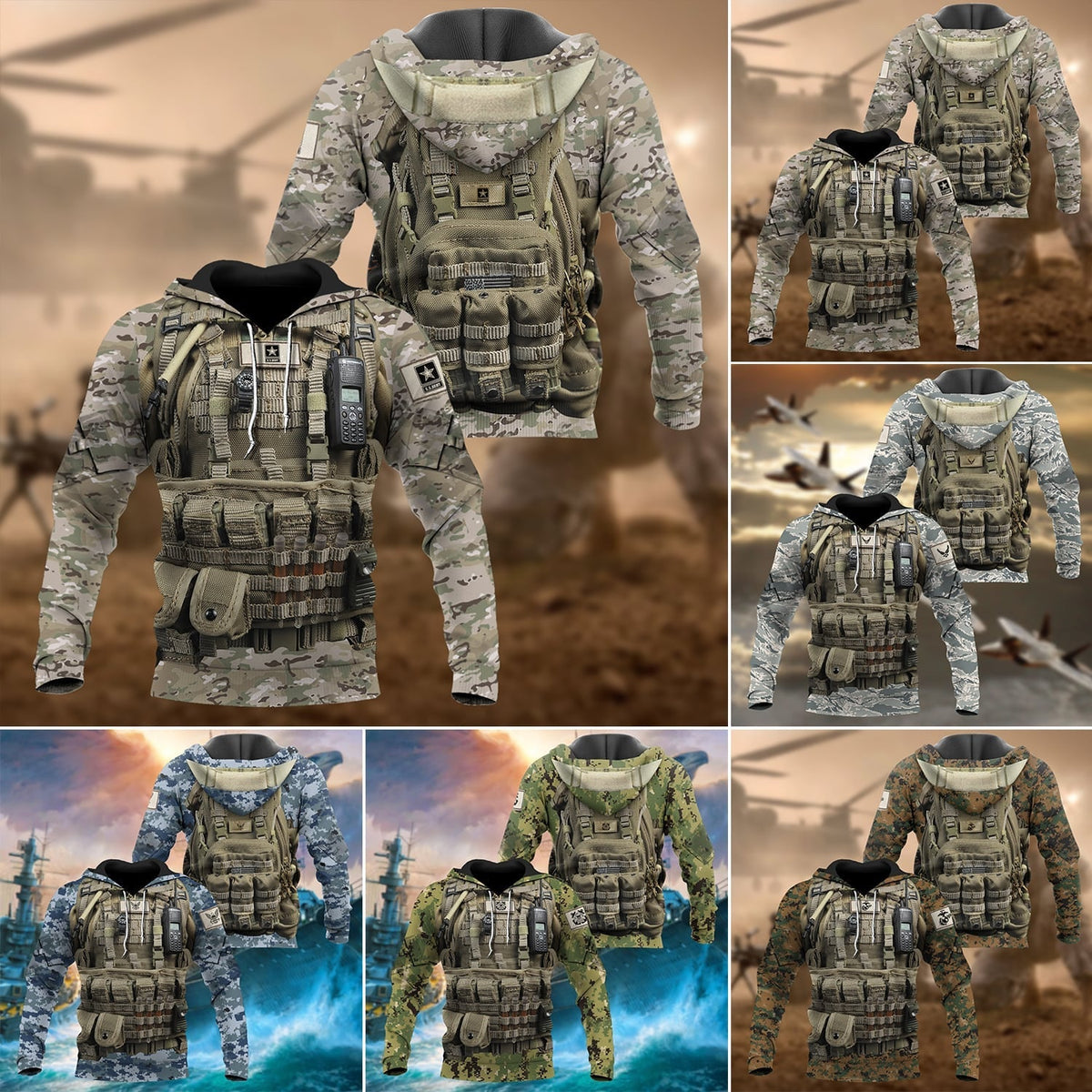 BJ Unique Multiple Service Veteran Hoodie
