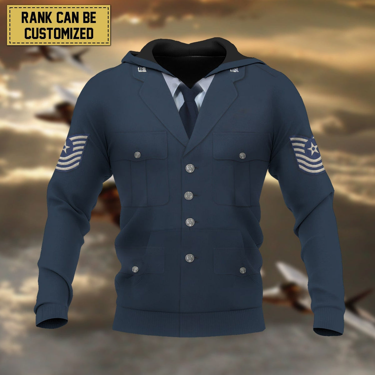 BJ Premium Personalised Multiple Services US Veteran Hoodie