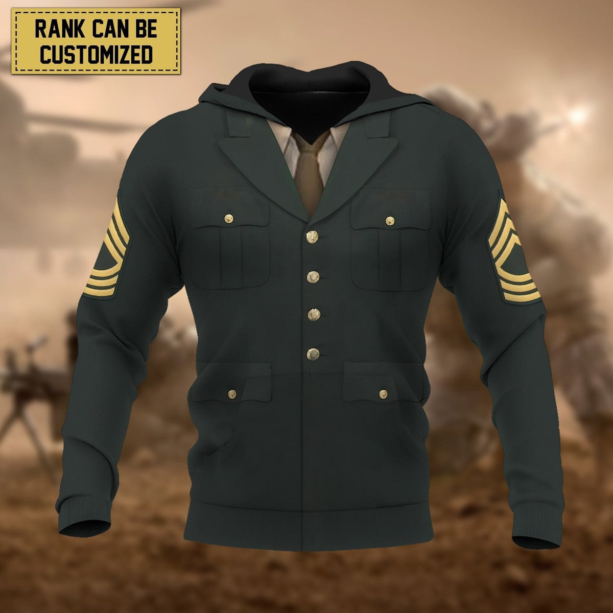 BJ Premium Personalised Multiple Services US Veteran Hoodie