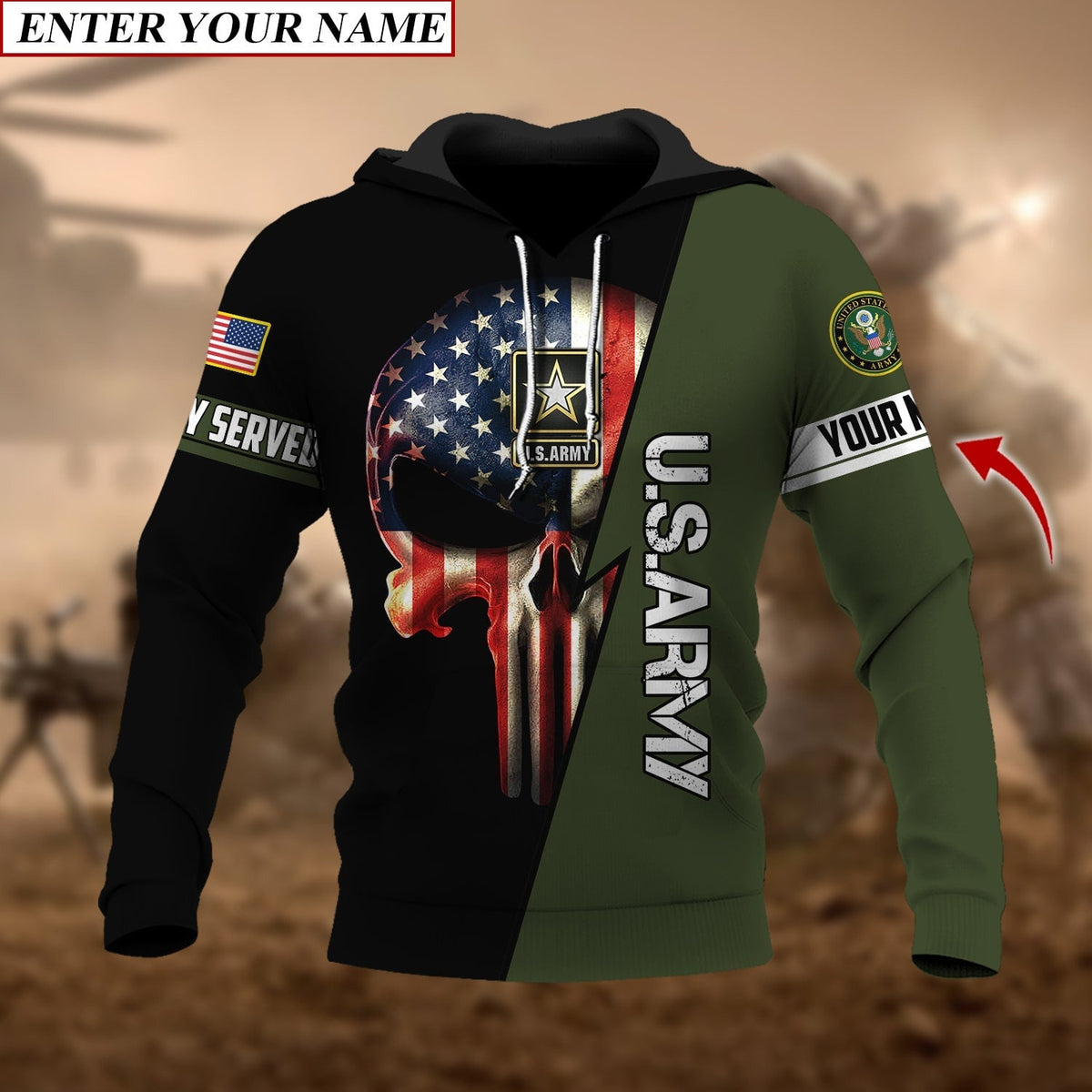 BJ Personalised Premium The Punisher Veteran Hoodie