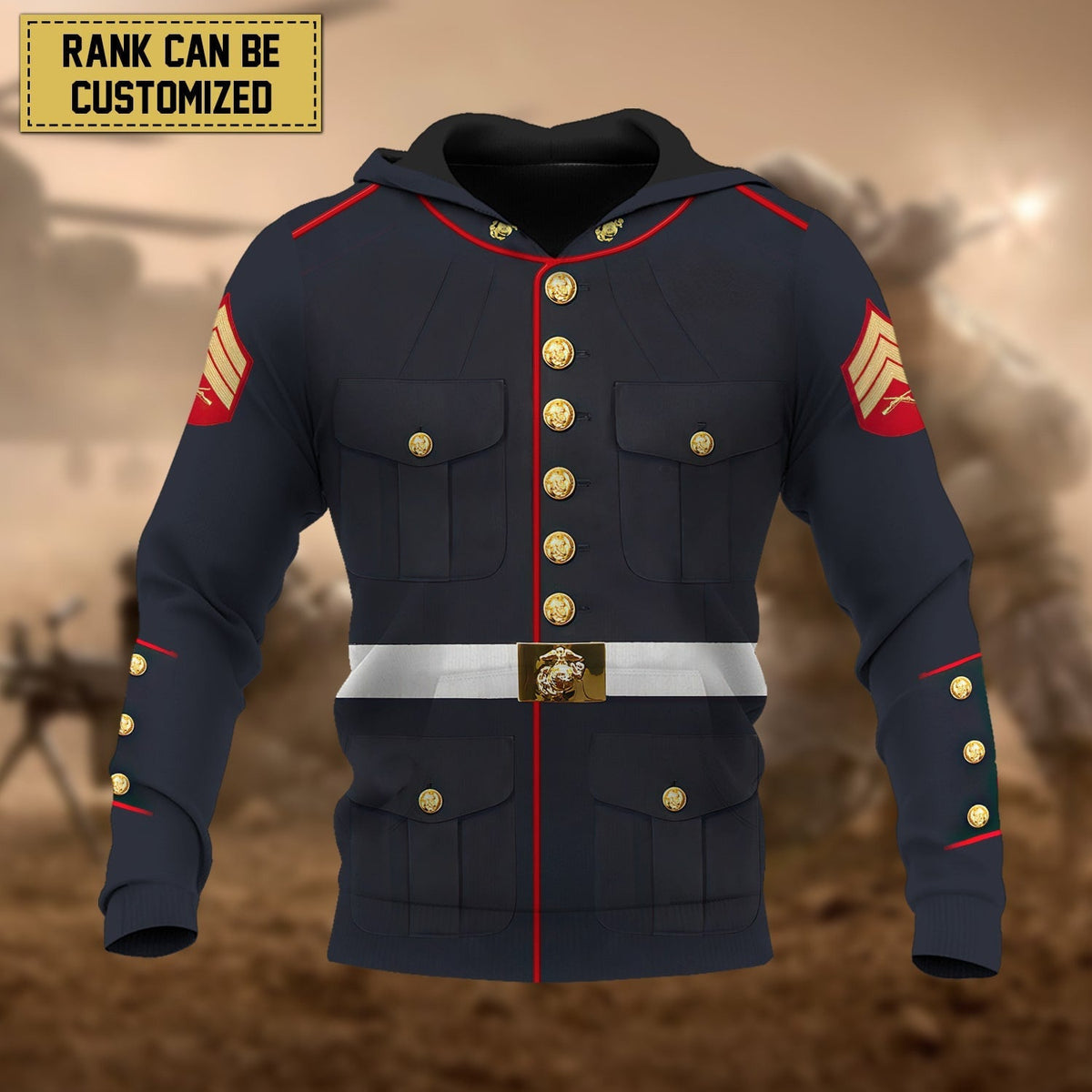 BJ Premium Personalised Multiple Services US Veteran Hoodie
