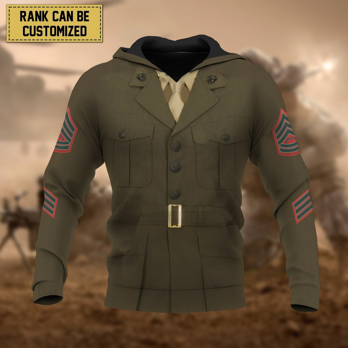 BJ Premium Personalised Multiple Services US Veteran Hoodie