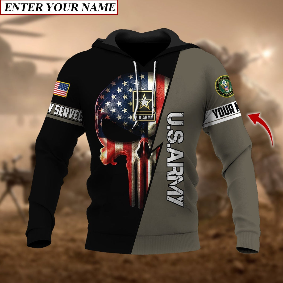BJ Personalised Premium The Punisher Veteran Hoodie