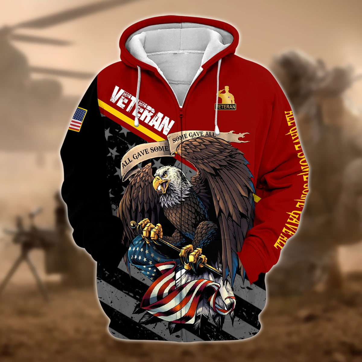 BJ Premium Multiple US Military Services Veteran Zip Hoodie TH15122521
