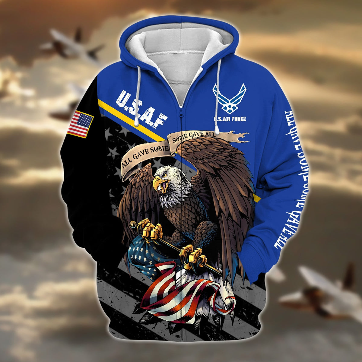 BJ Premium Multiple US Military Services Veteran Zip Hoodie TH15122521