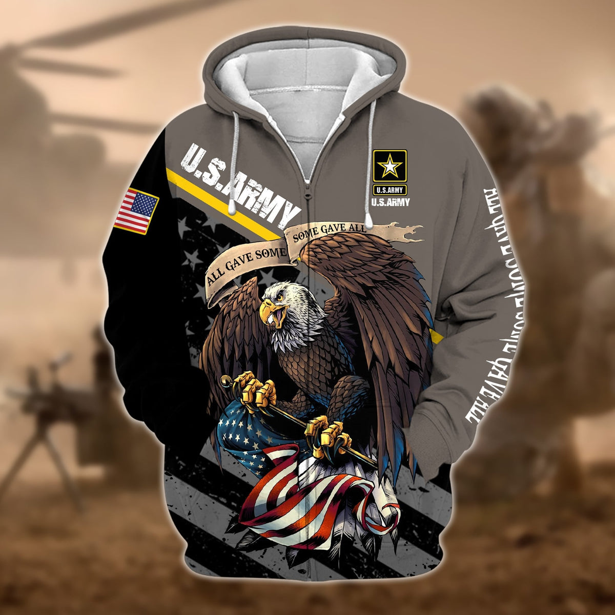 BJ Premium Multiple US Military Services Veteran Zip Hoodie TH15122521