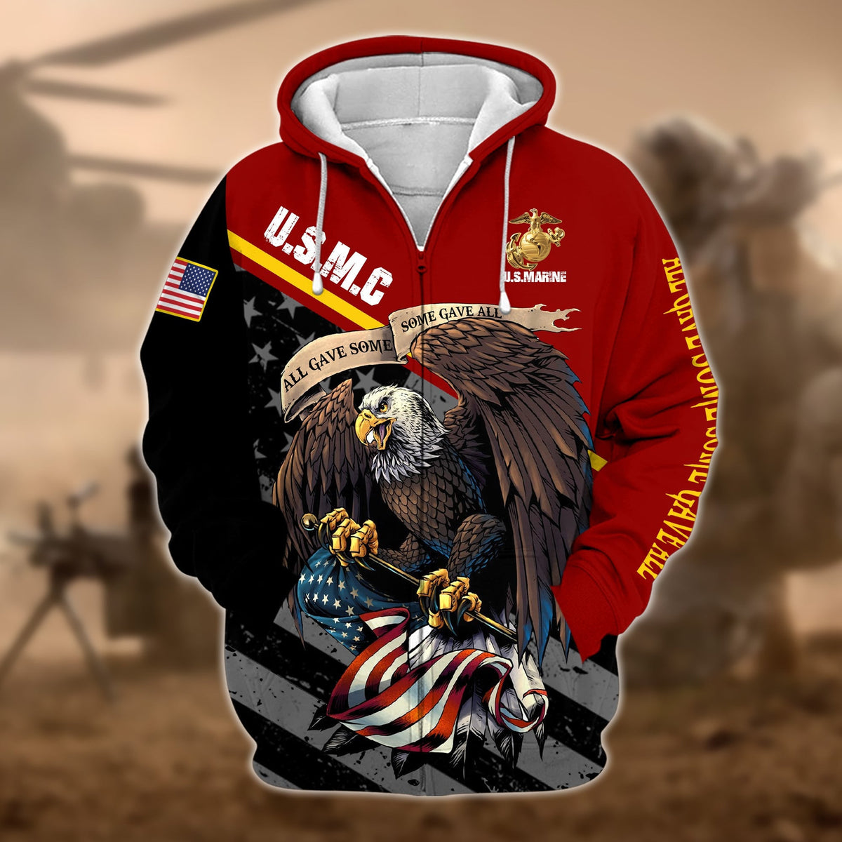 BJ Premium Multiple US Military Services Veteran Zip Hoodie TH15122521