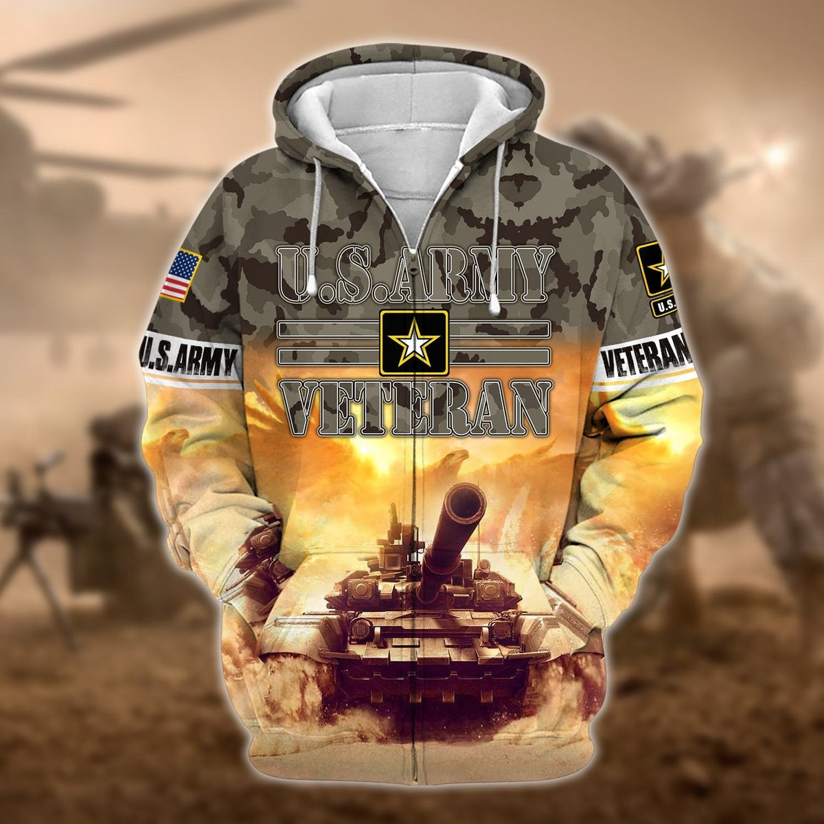 BJ Premium U.S. Army Veteran Zip Hoodie