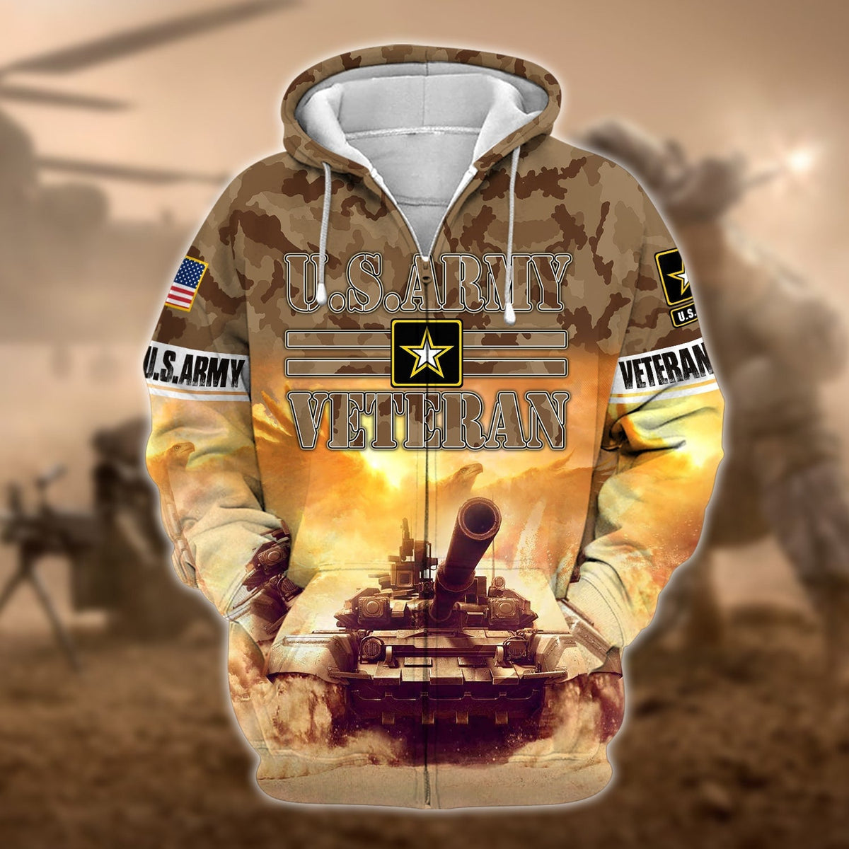 BJ Premium U.S. Army Veteran Zip Hoodie