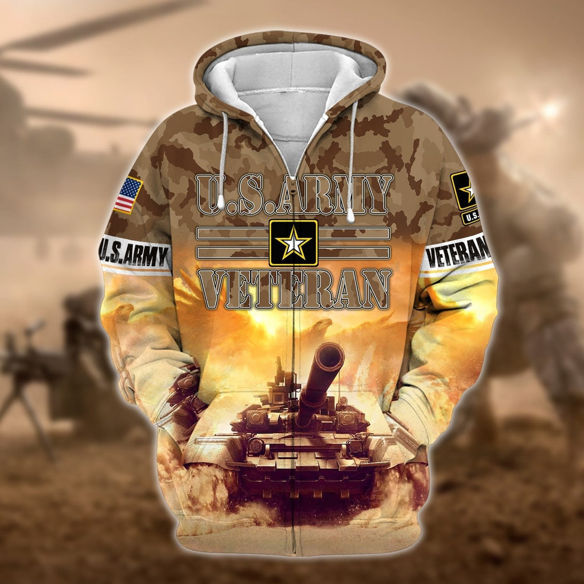 BJ Premium U.S. Army Veteran Zip Hoodie