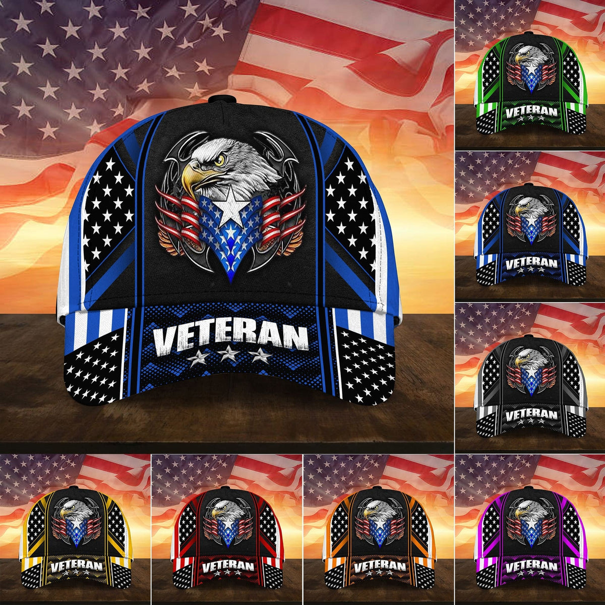 BlueJose Premium Multiple Color Veteran 3D Cap PVC100201
