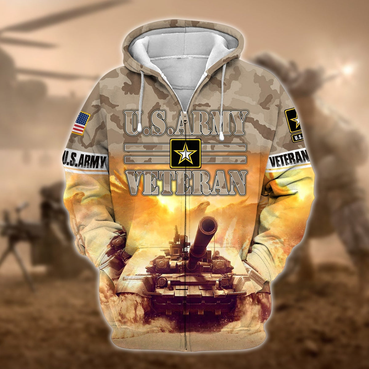 BJ Premium U.S. Army Veteran Zip Hoodie