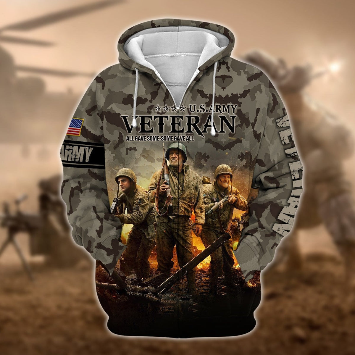 BJ Premium U.S. Army Veteran Zip Hoodie
