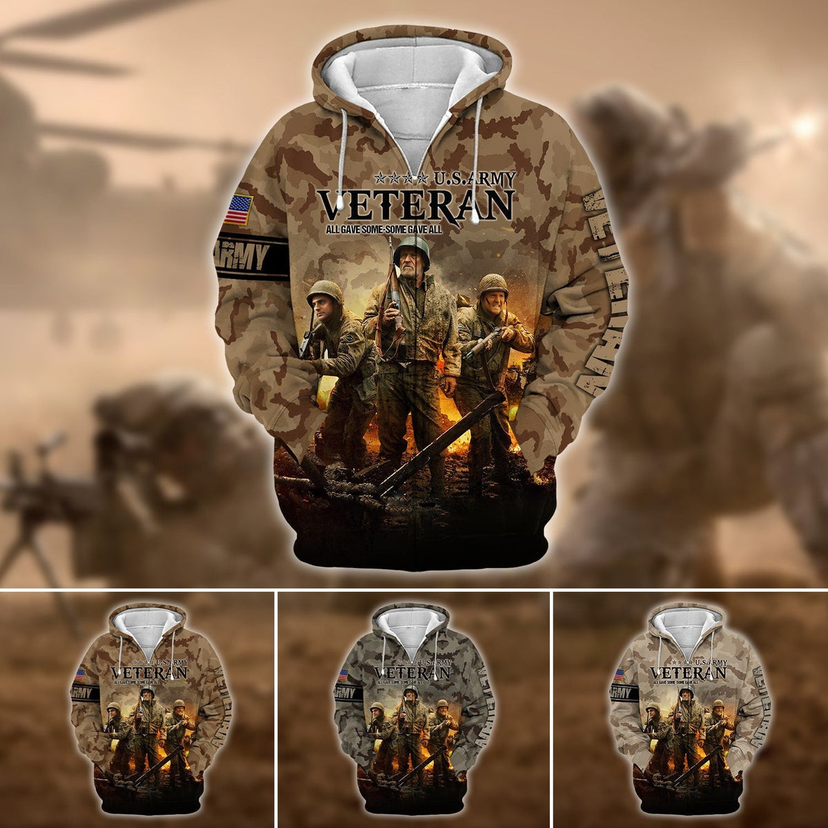 BJ Premium U.S. Army Veteran Zip Hoodie
