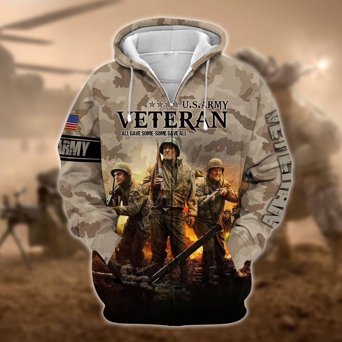 BJ Premium U.S. Army Veteran Zip Hoodie