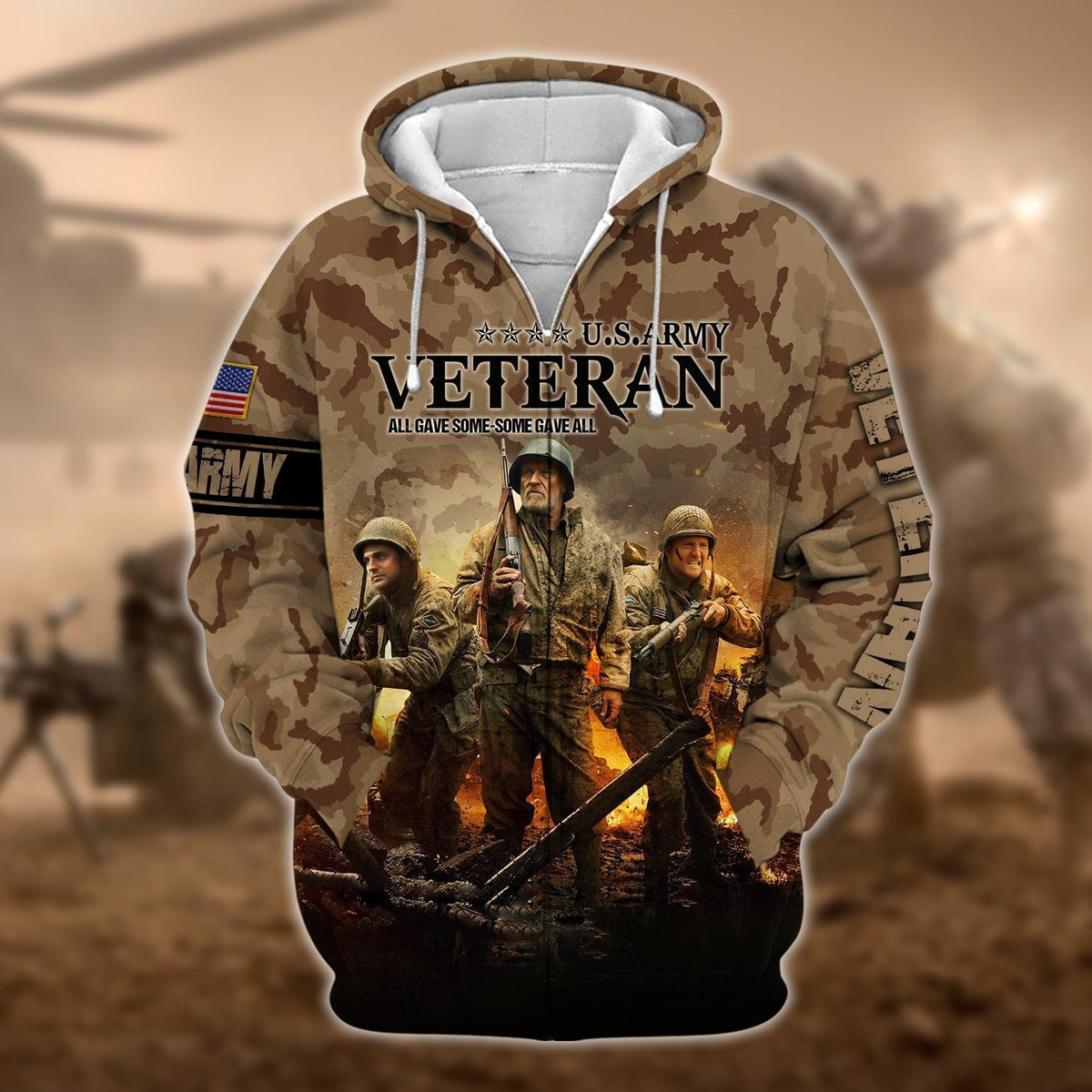 BJ Premium U.S. Army Veteran Zip Hoodie