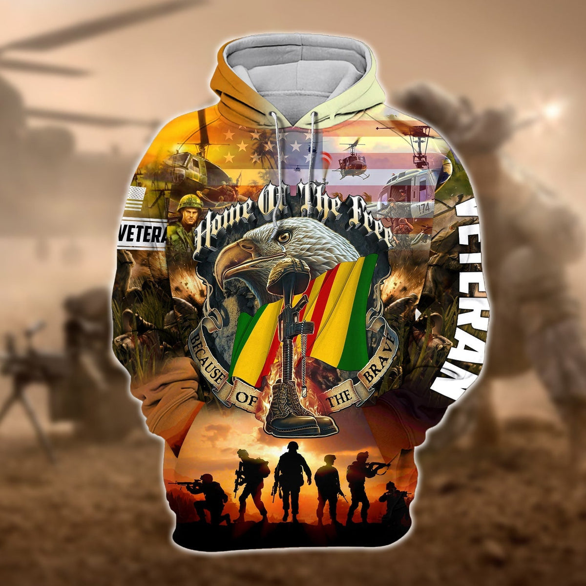 BJ Proud To Have Served Vietnam Veteran Zip Hoodie