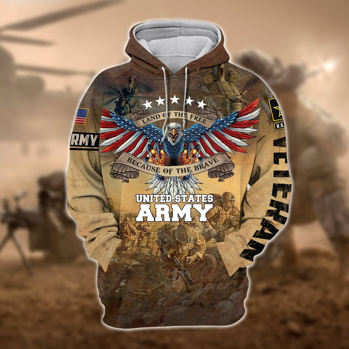 BJ Unique U.S. Army Veteran Zip Hoodie