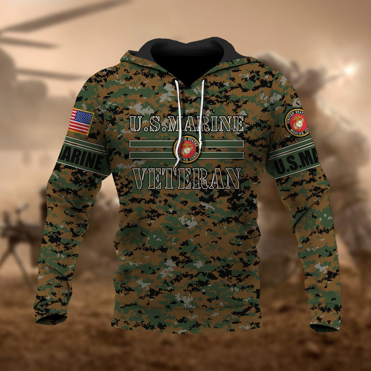 BJ Premium U.S Multiple Service Veteran Hoodie
